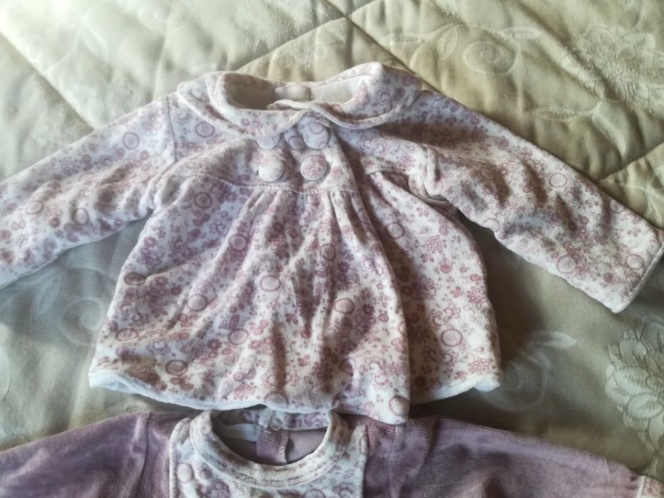 Conjunto Baby Class (Casaco forrado + babygrow) menina 3-6 meses