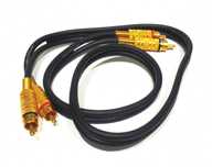 BANDRIDGE Vintage Cable Stereo Audio 1 x RCA to 1 x RCA GOLD - 50 cms