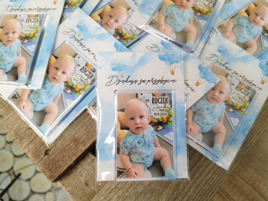 Podziękowania dla gości Chrzest Święty Magnes ze zdjęciem