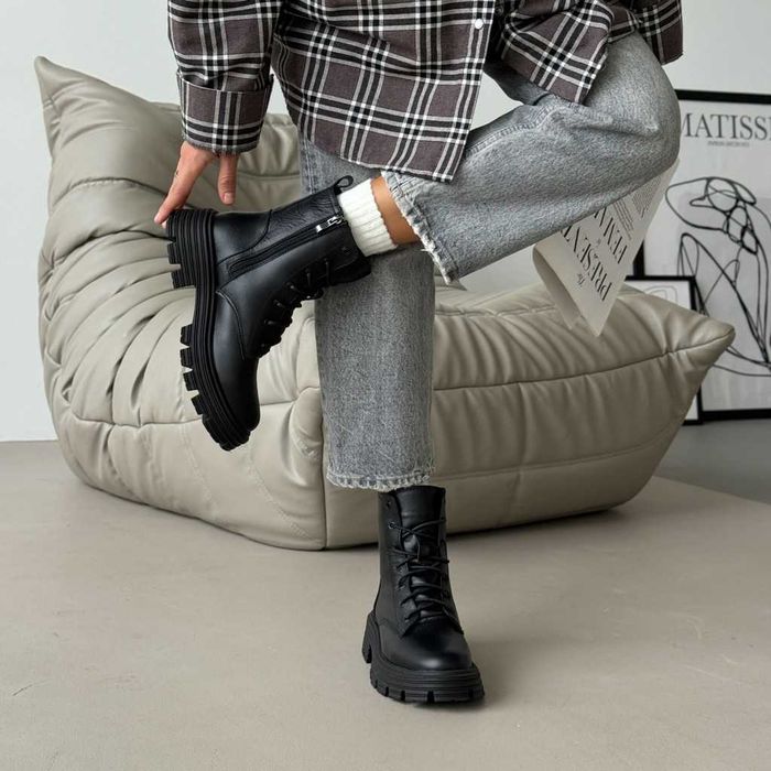 Зимові шкіряні черевики, зимние кожаные ботинки, берці берцы 36-41р