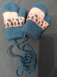 rękawiczki zimowe na sznureczku 74-80