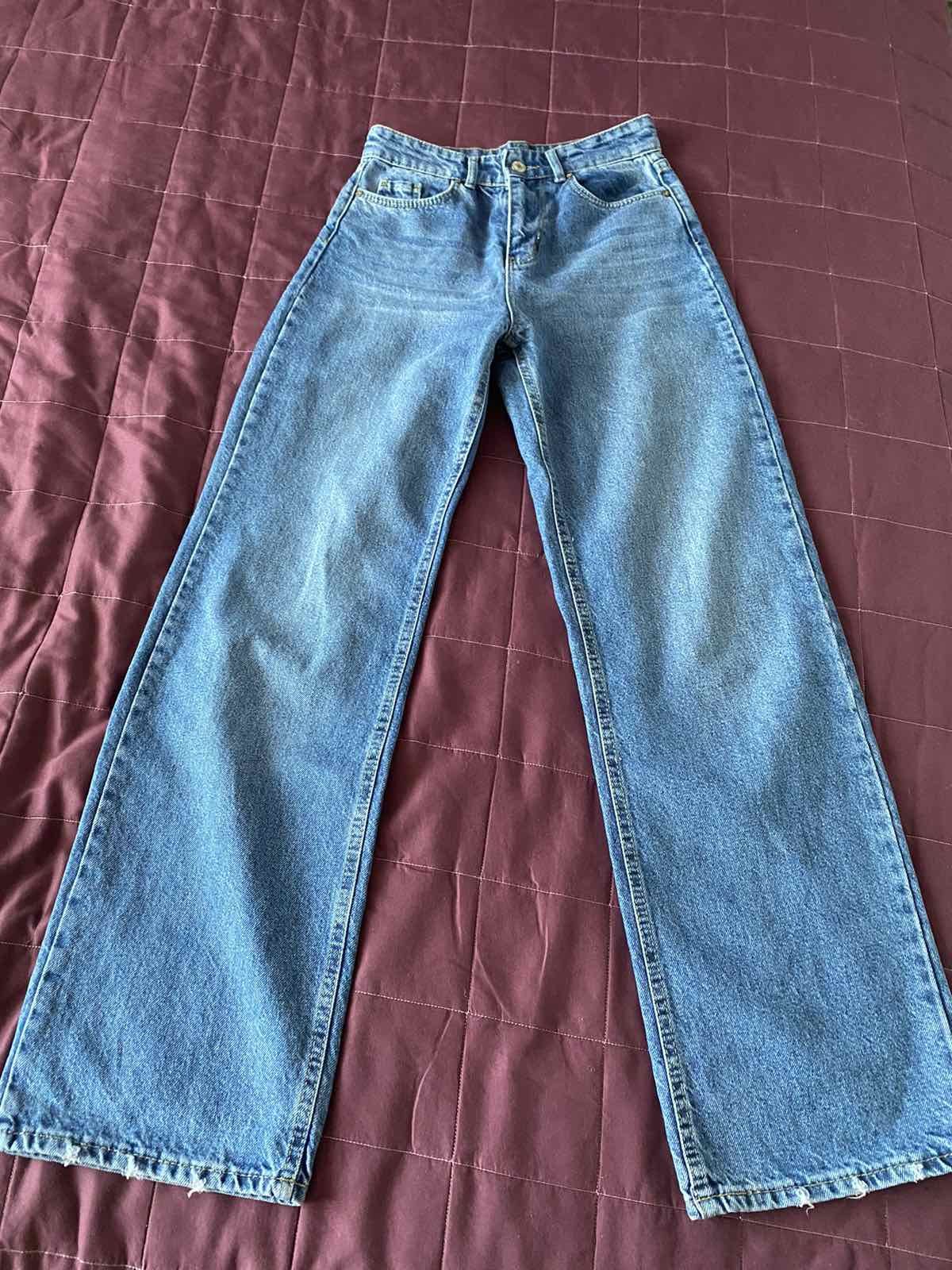 Брюки джинсовые с высокой посадкой