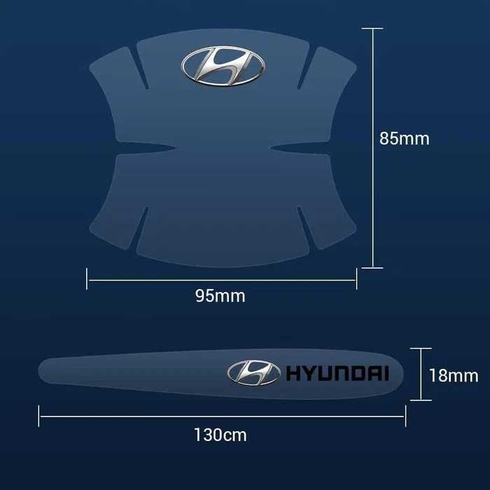 8x folia ochronna naklejki pod klamki samochodu drzwi do HYUNDAI NOWE