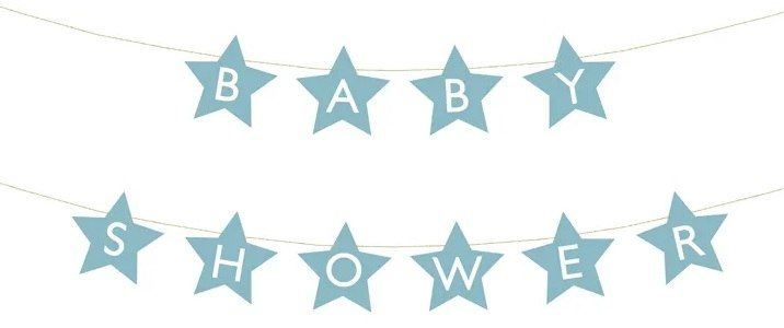 Baner na baby shower jasny niebieski 290x16,5 cm