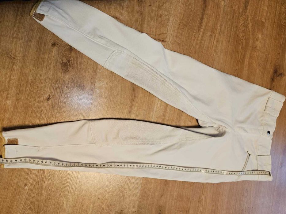 Białe bryczesy pełny lej, 36, S