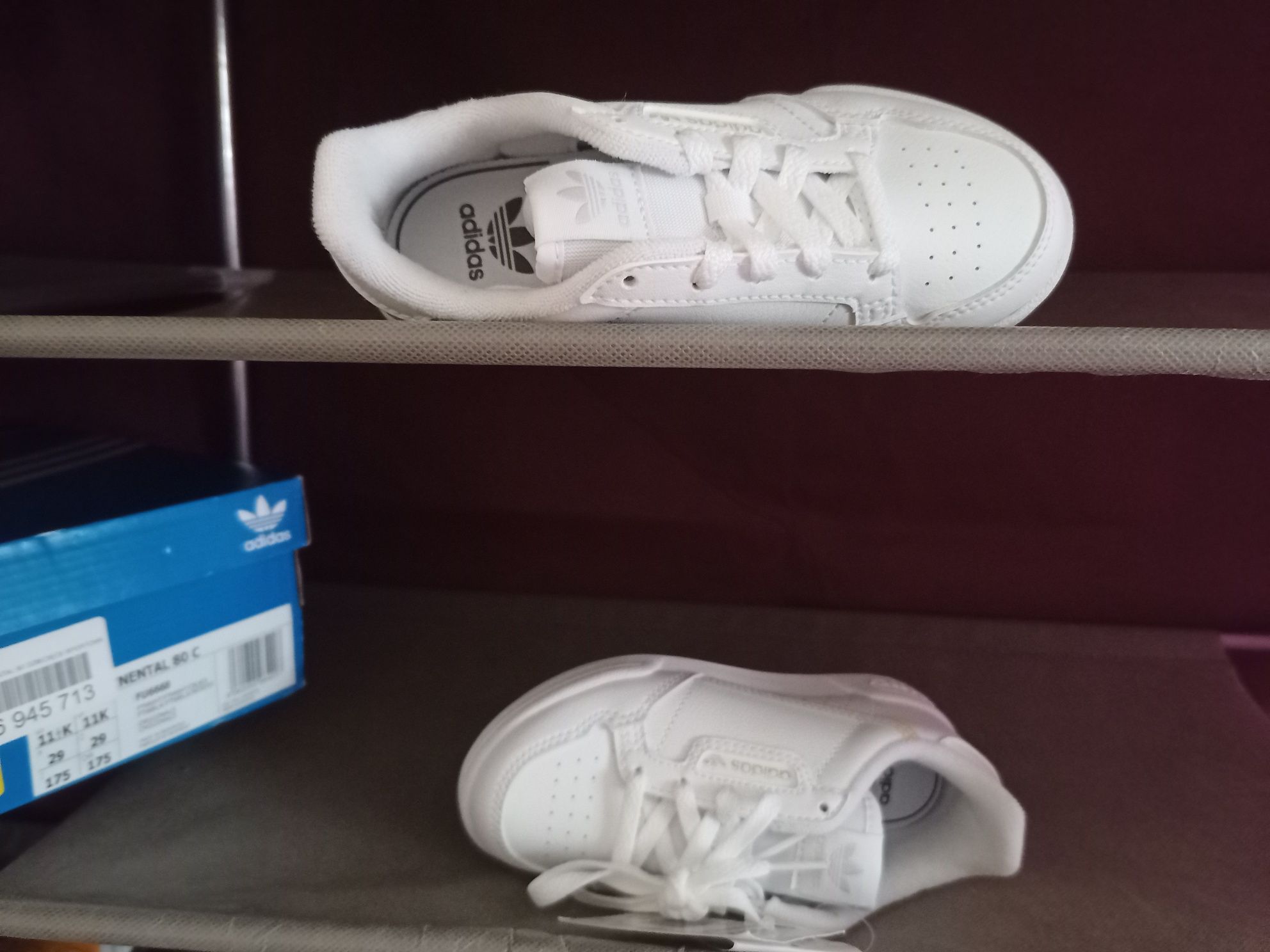 Białe buty sportowe adidas Continental 29 wkładka 18,5 cm skóra