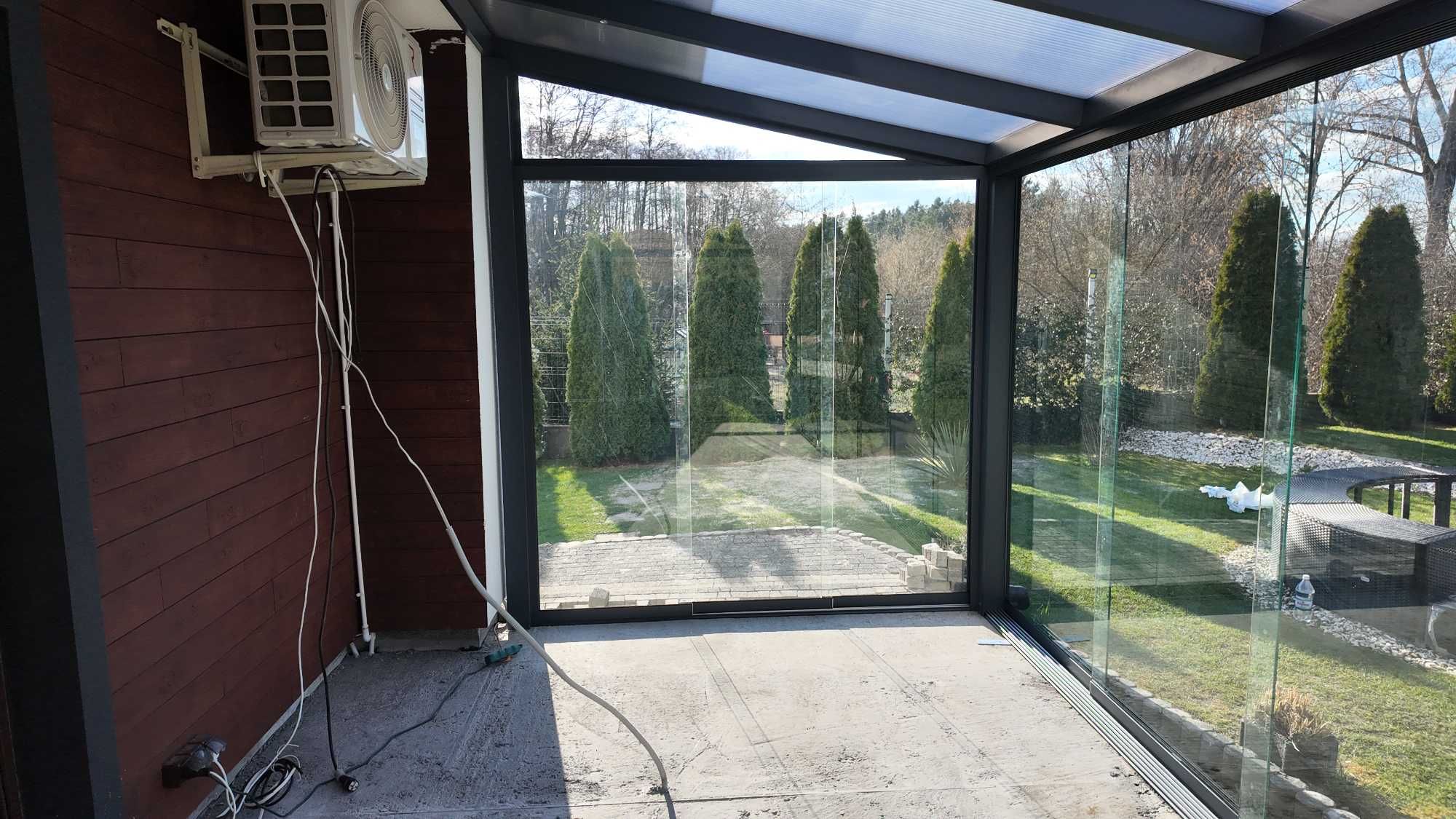 Veranda pergola zadaszenie tarasu poliwęglan komorowy lity szyba