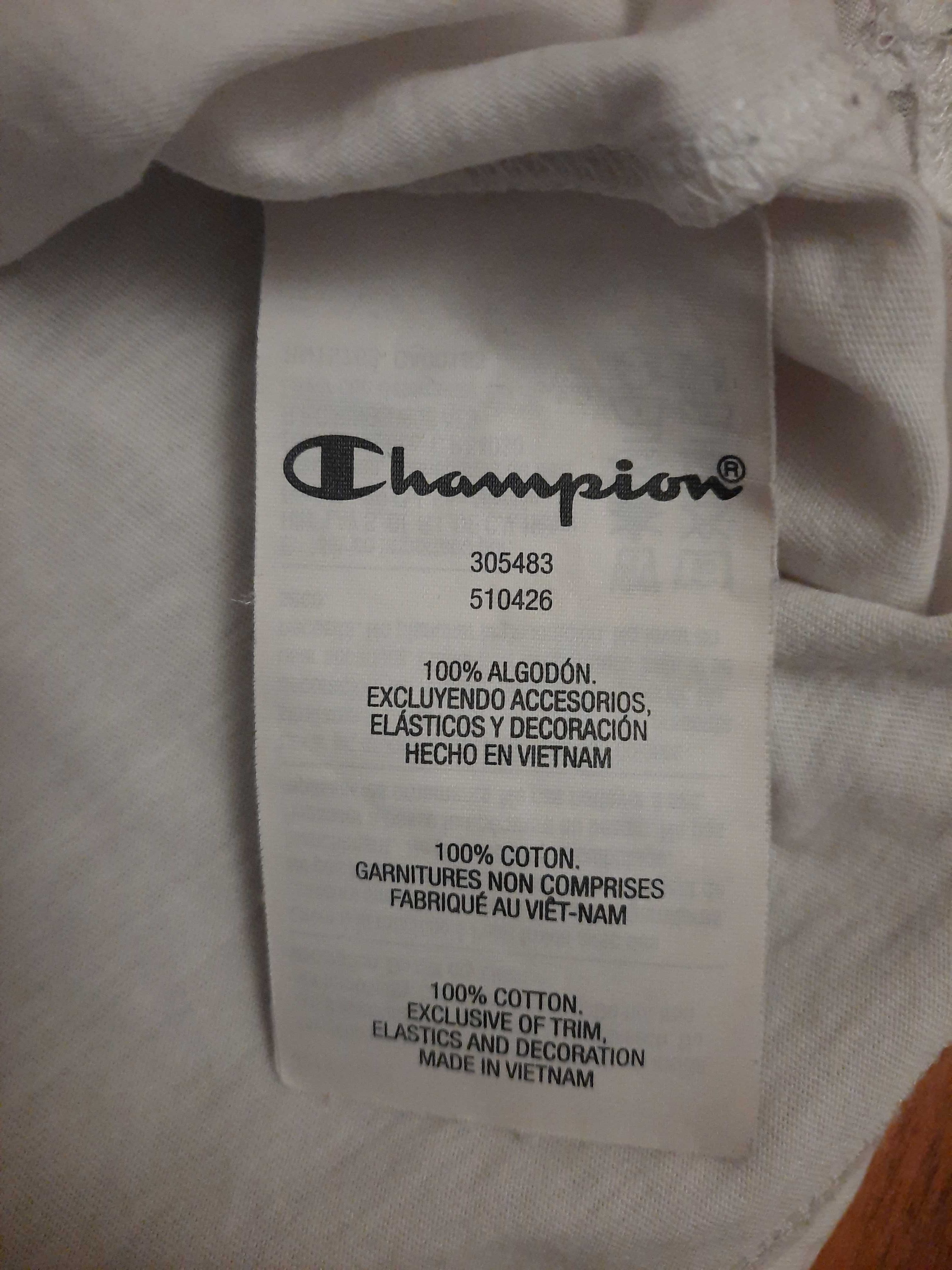 Biała bawełniana koszulka tshirt Champion XL 162 167cm 13 14 lat