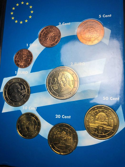 Set Anual Euros Aústria 2002 UNC com Livro