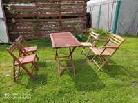Drewniane meble ogrodowe tarasowe turystyczne stół turystyczny krzesła