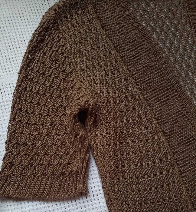 Hugo Boss 100% Len j.Nowe mocca kawowe wdzianko narzutka kamizelka