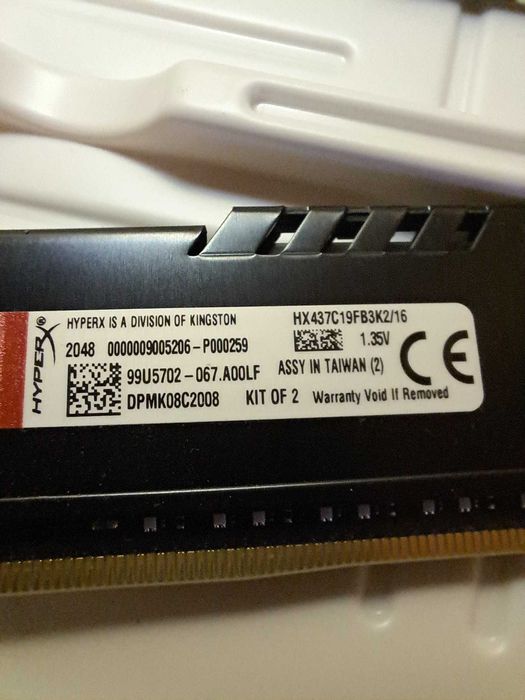 Оперативная память для пк Kingston Fury 16GB DDR4 (2x8GB) 3733 MHz