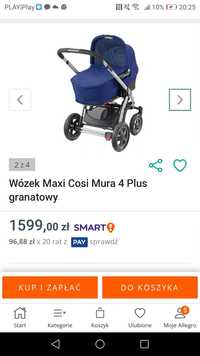 Oddam wózek maxi cosi czarny głęboki za 1kg bananów