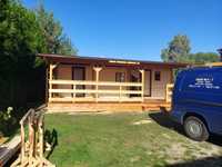 Konstrukcje drewniane montaż podbitki tarasów pergole domki do 35m2