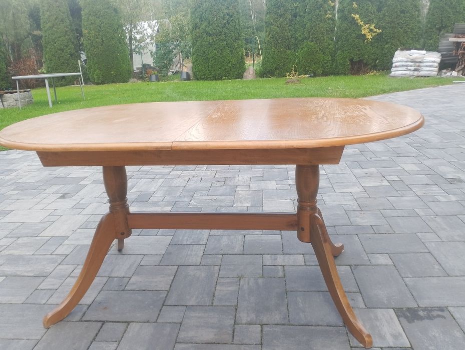 Stół drewniany blat oklejony fornir naturalny / Sylwia