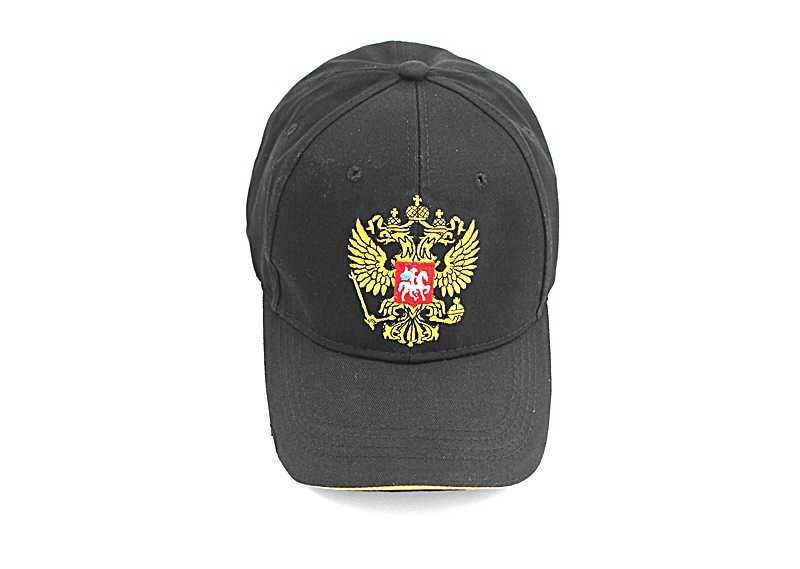 ROSJA Czapka z daszkiem patriotyczna Bejsbolówka kolor CZARNY