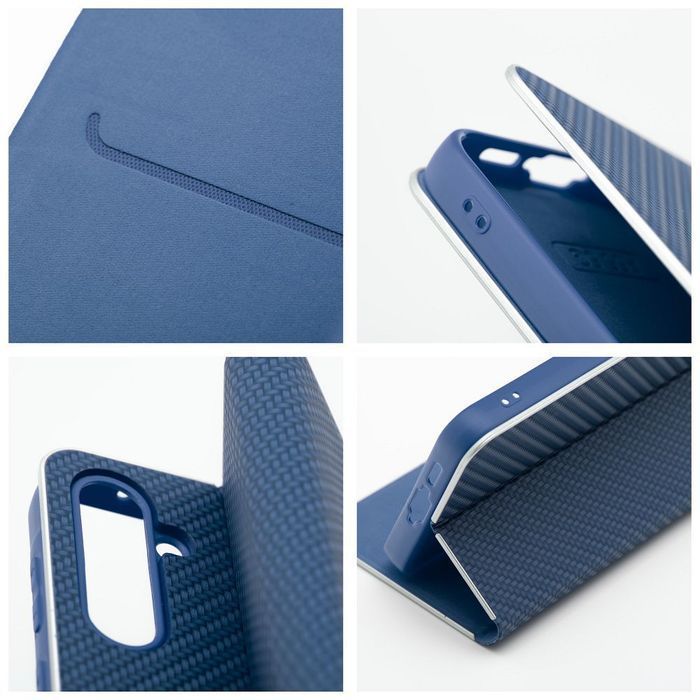 Kabura LUNA Book Carbon do SAMSUNG S25 Edge niebieski