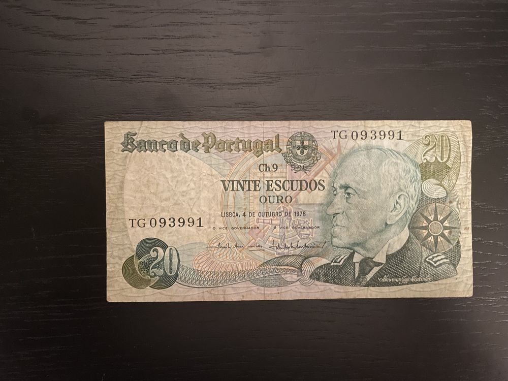 Nota 20 escudos Banco de Portugal