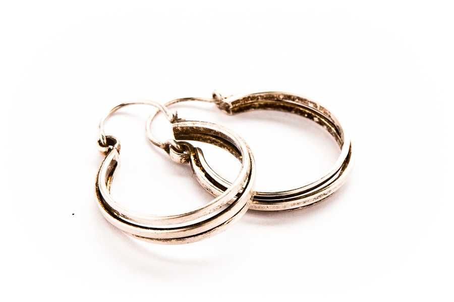 Poznańskie Srebrne Kolczyki - 4,34g - Kółka - PRL VINTAGE - RYTOSZTUKA