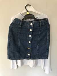 Nowa bluzka H&M, 10-12 lat + spódnica Pull&Bear, xs, stan bdb