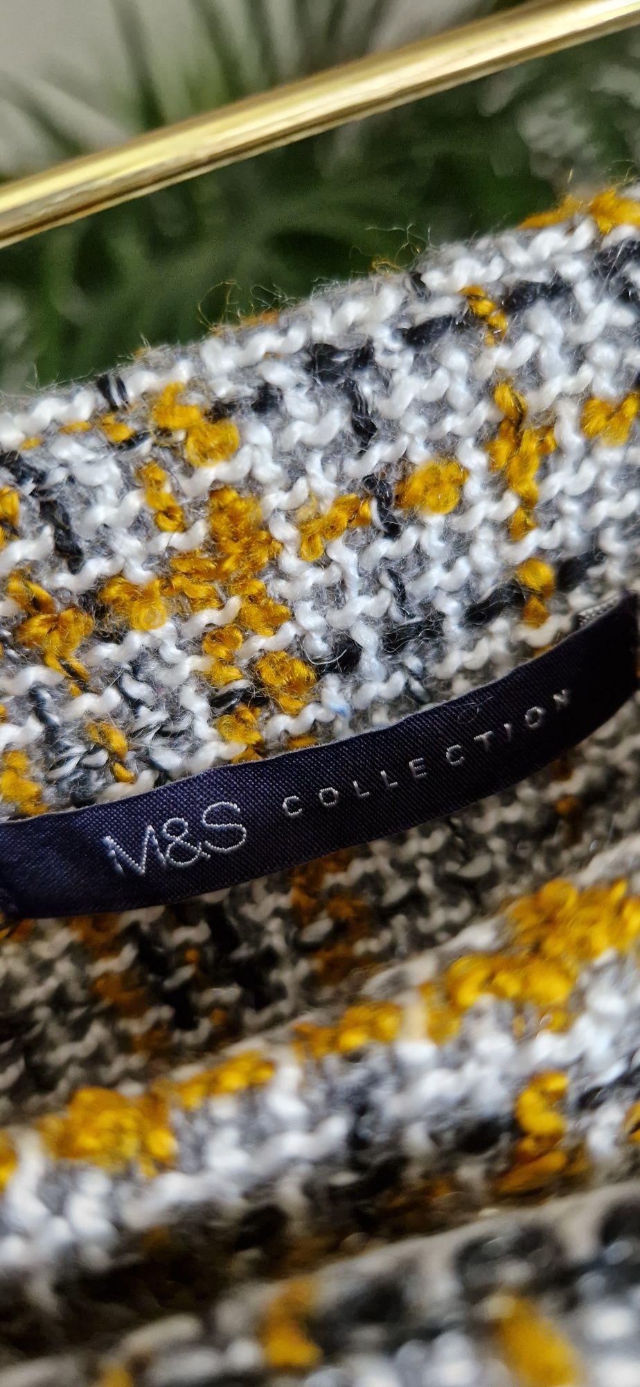 Musztardowa spódnica w kratkę M&S Collection rozmiar M