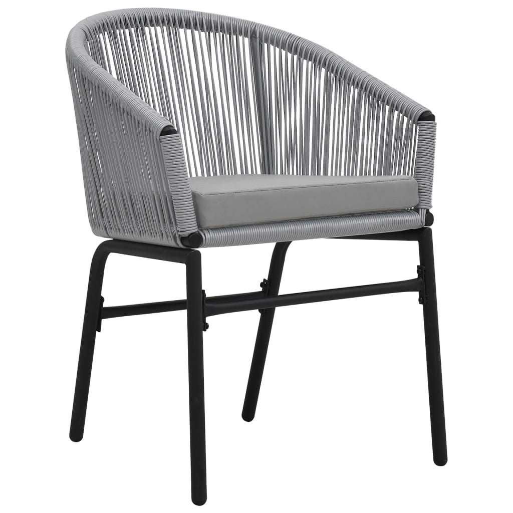 3-cz. zestaw mebli bistro z poduszkami, rattan PE, szary VidaXL 48140