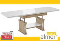 Duży super stabilny stół ławostół ława L07 Wysoki Połysk 130(+2x40)x80