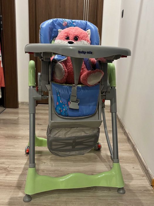 Niebiesko zielone krzesełko do karmienia dla dzieci Baby mix