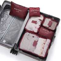 Zestaw organizer x6 podróżny walizki, torby, szafy Ciemno czerwony