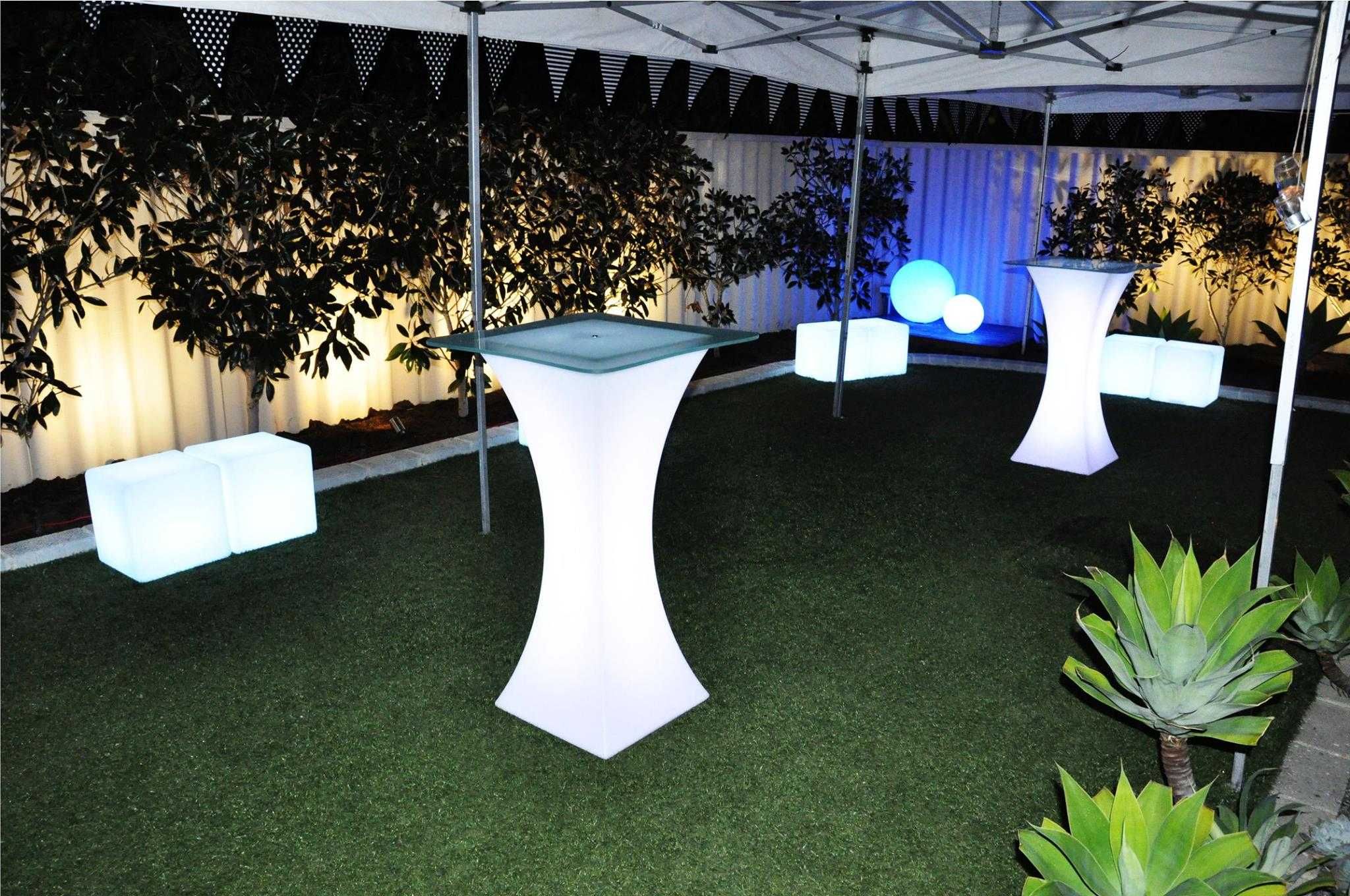 Mesa com luz varias cores