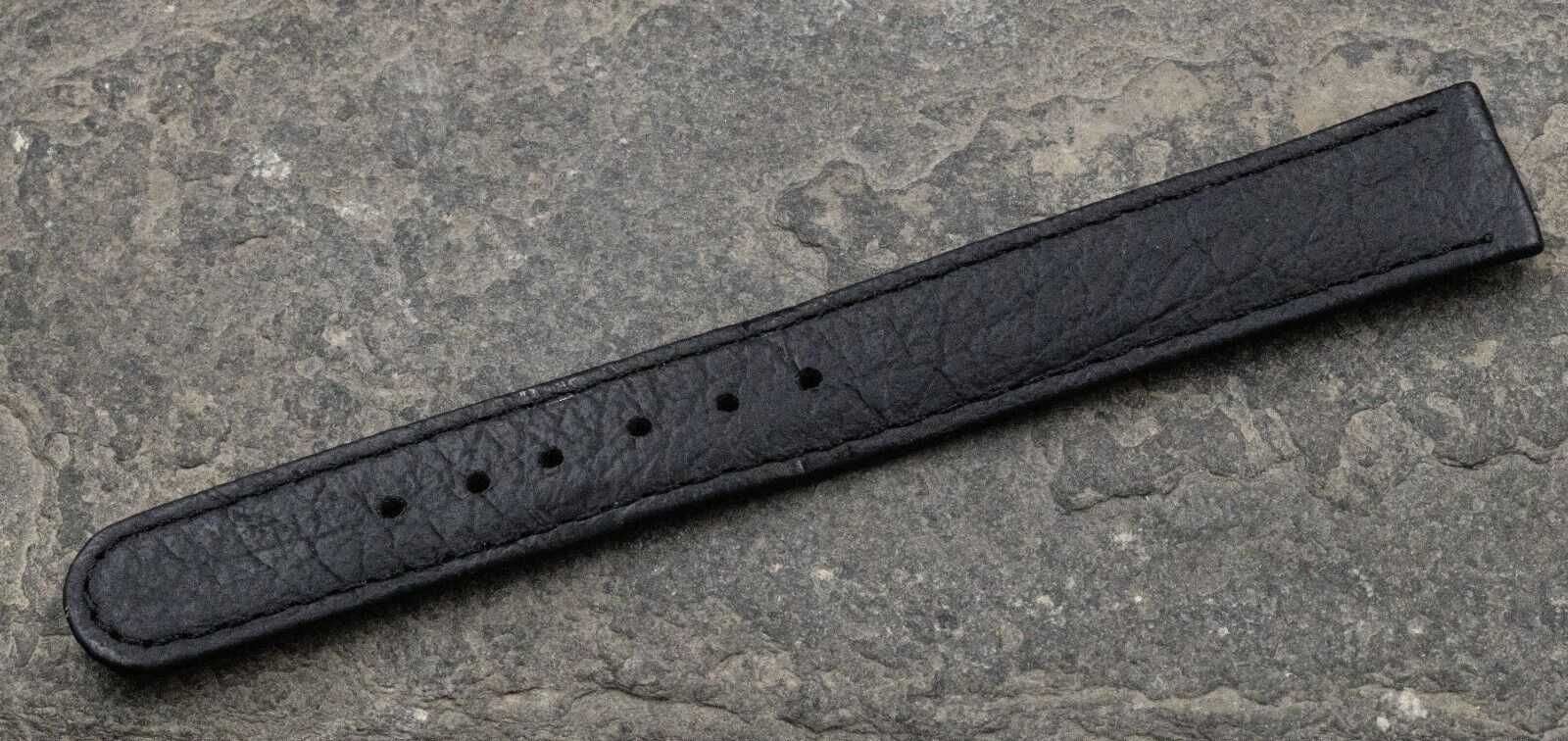 Pasek Paski do zegarków Naturalna skóra NOS Lata 1990's 15mm Czarne