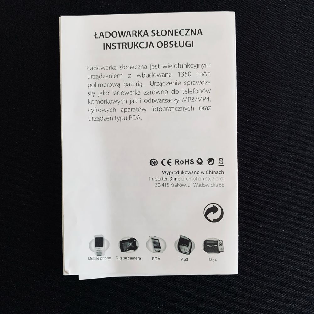 Ładowarka solarna do telefonu i innych urządzeń