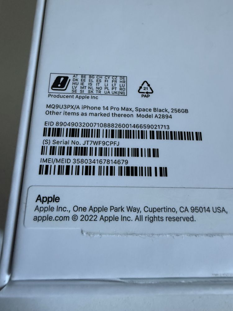 iPhone 14 Pro Max 256gb Black Idealny Bateria 100%