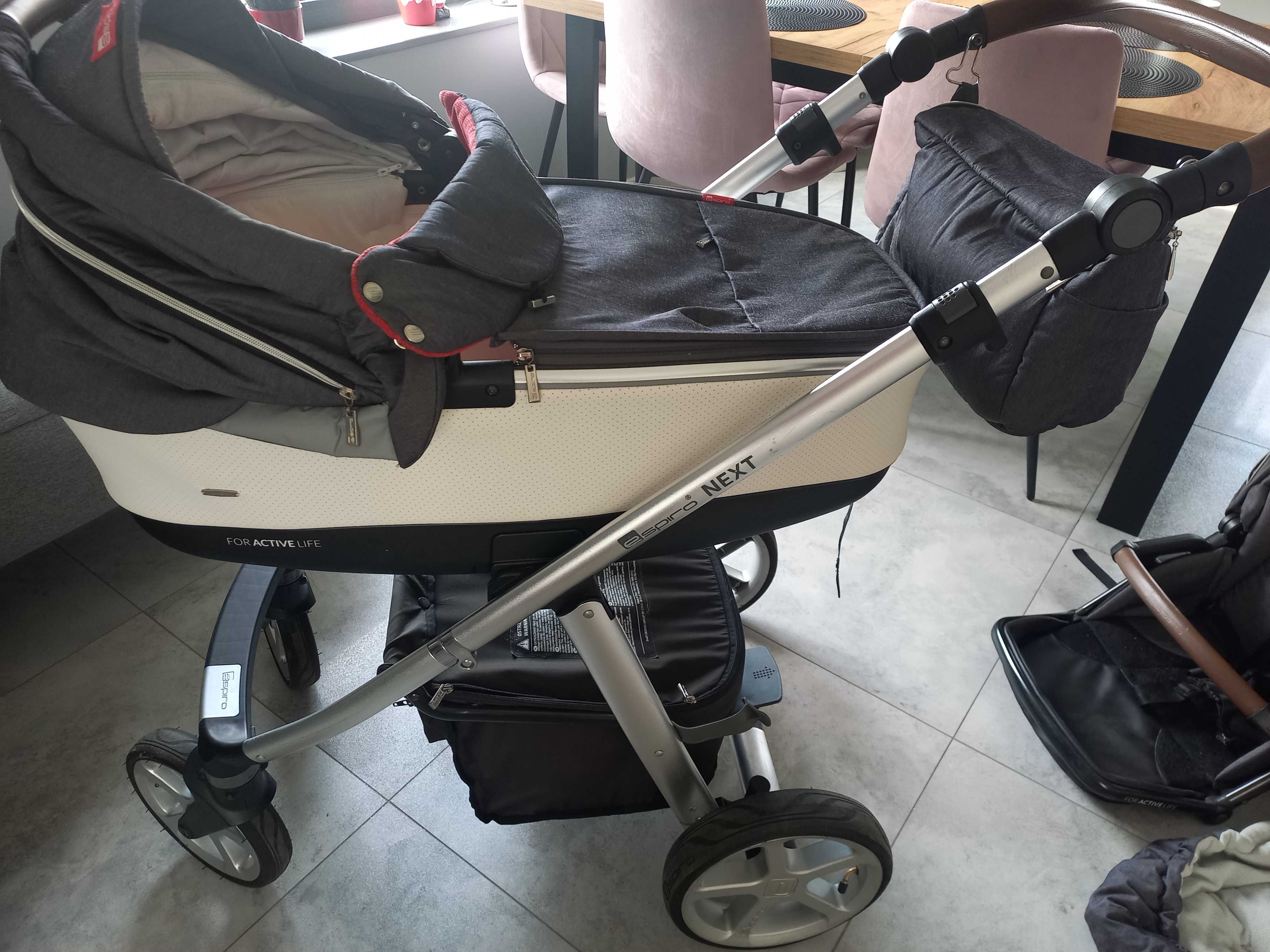 Wózek espiro next manahattan plus śpiworek pokrowce adaptery