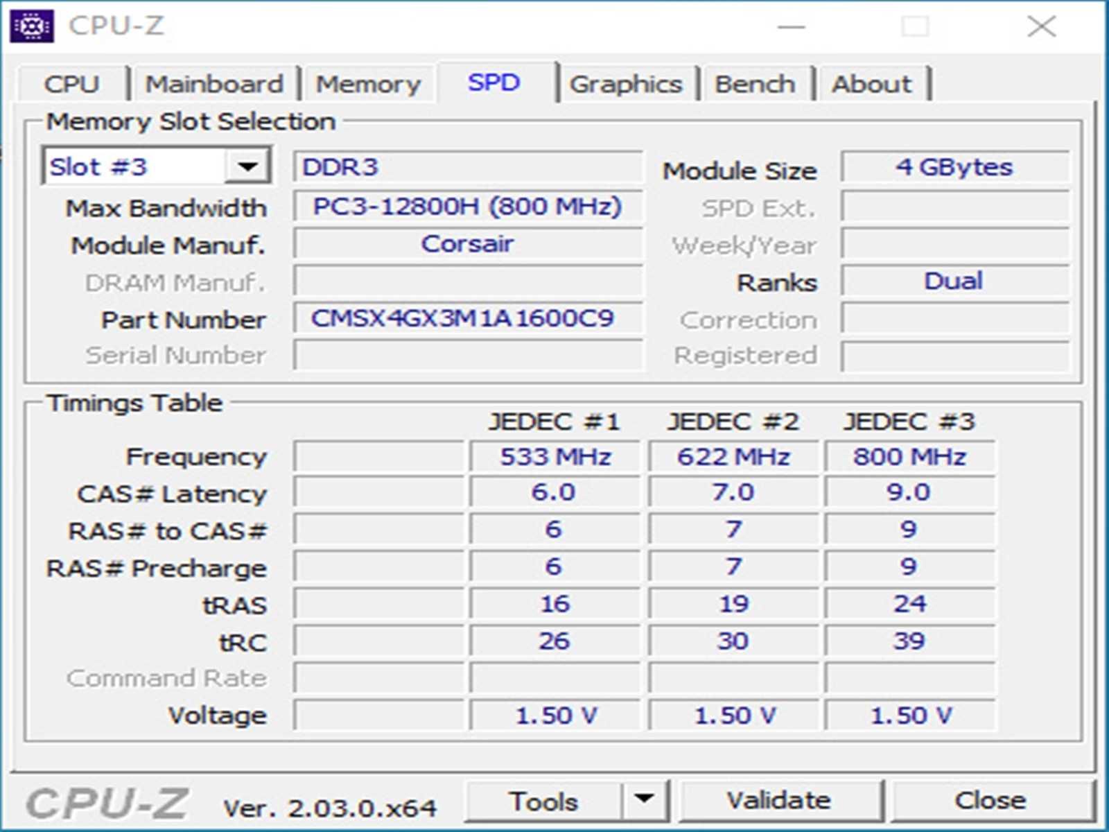 DDR3 4GB Corsair VengeAnce 12800
