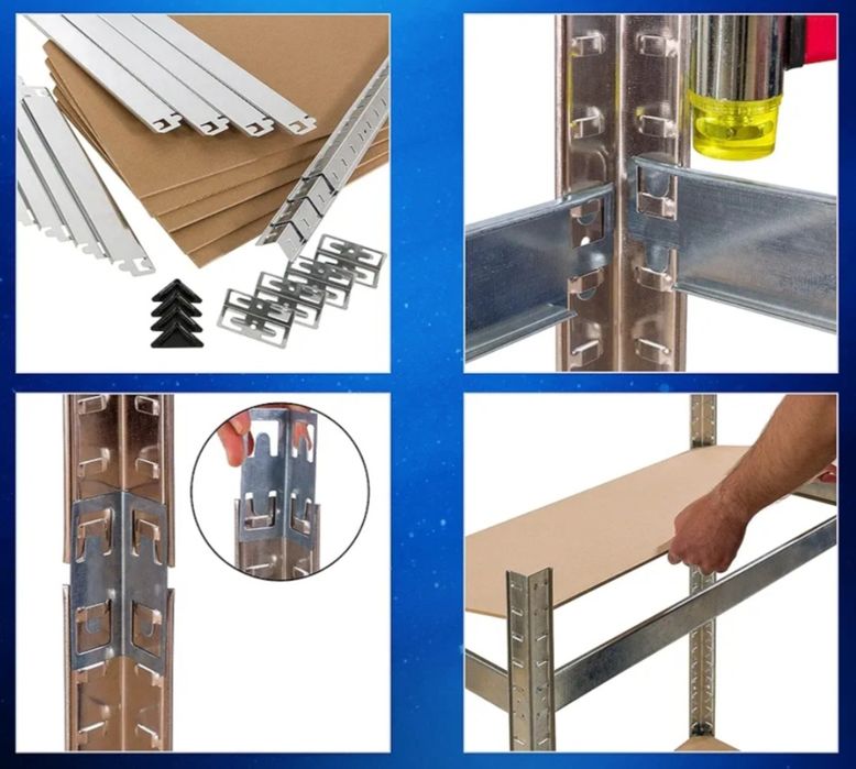 Arebos Regał wtykowy  metalowy 350 kg do garażu do piwnicy