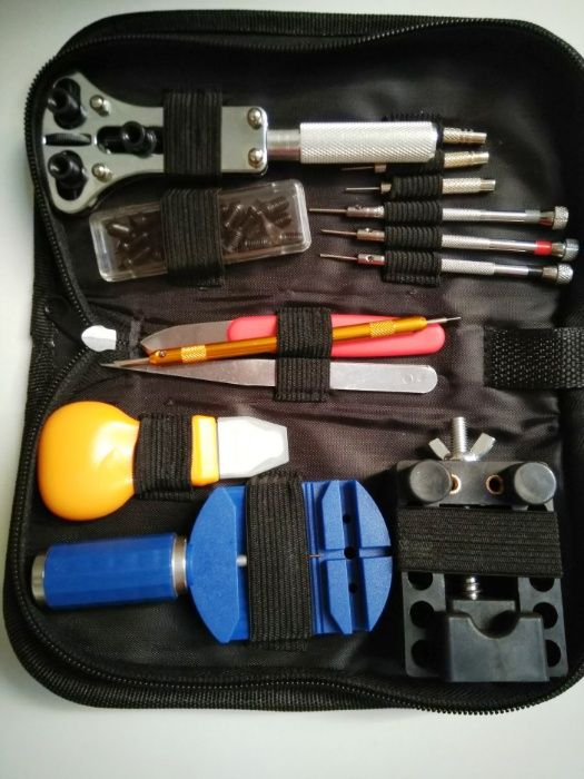 Kit, conjunto de ferramentas para reparar relógios