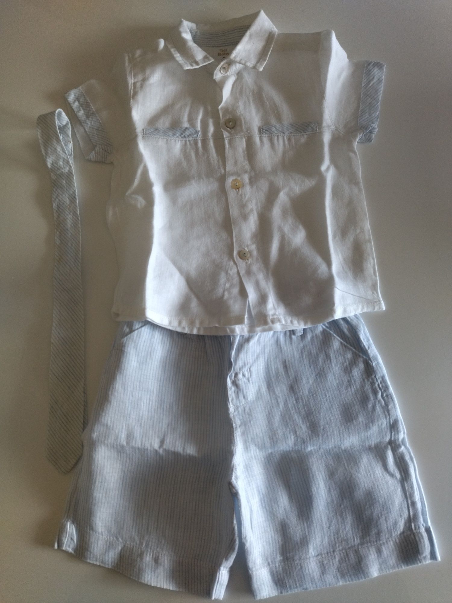 Conjunto de linho menino 9 meses