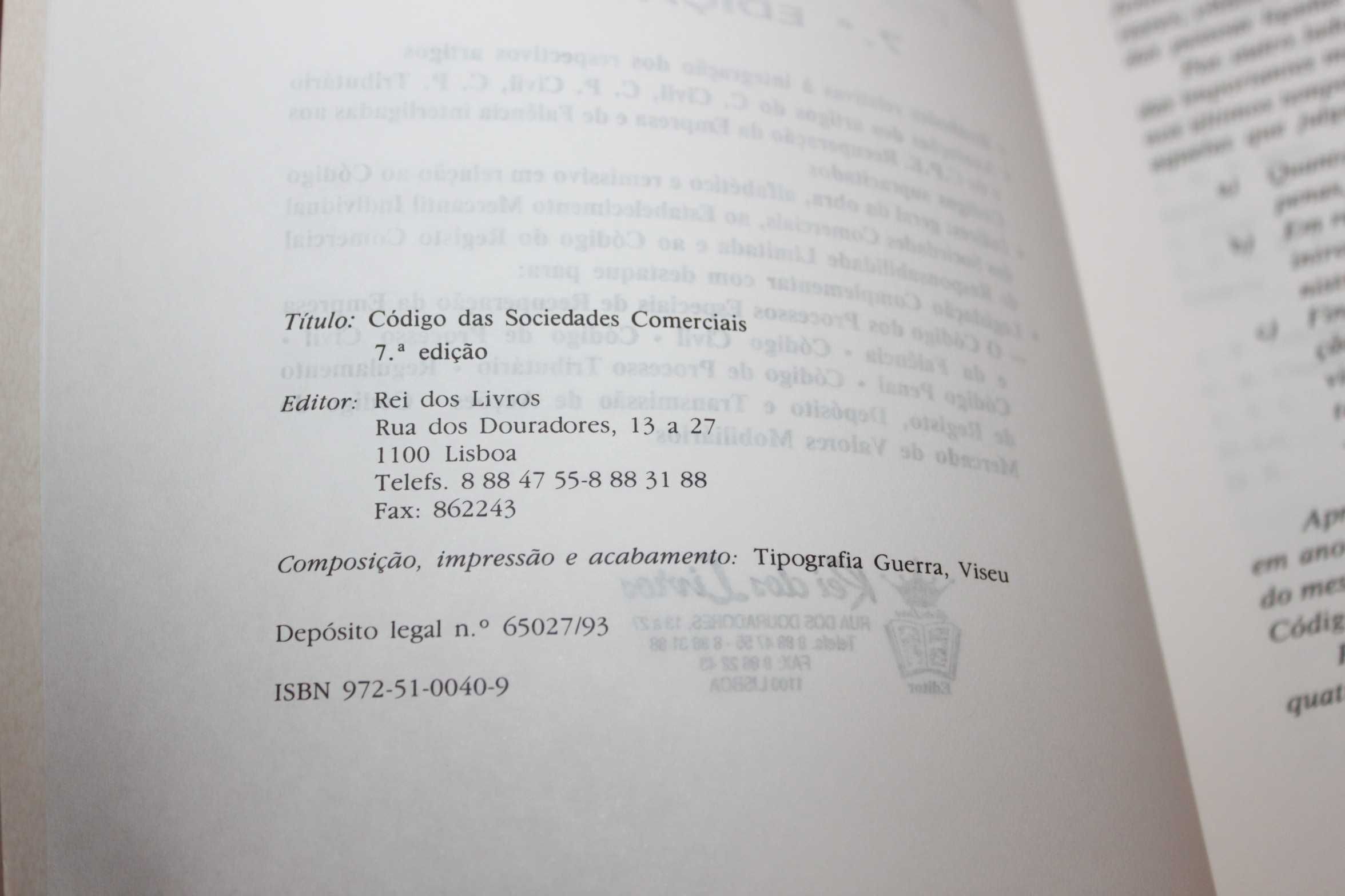 Código das Sociedades Comerciais 7ª Edição