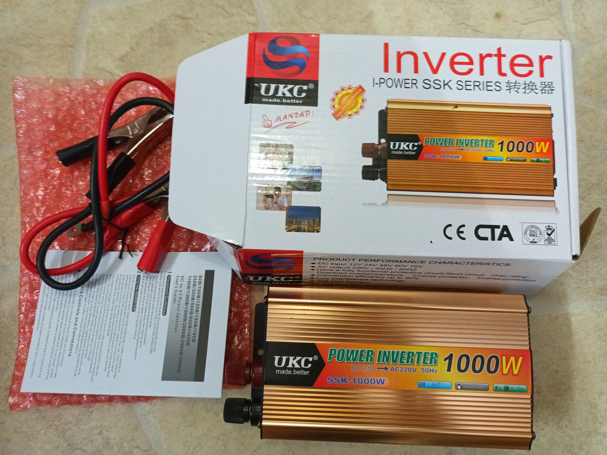 Інвертор 24V чесних 800-1000W  UKS Тихий Модифікована синусоїда