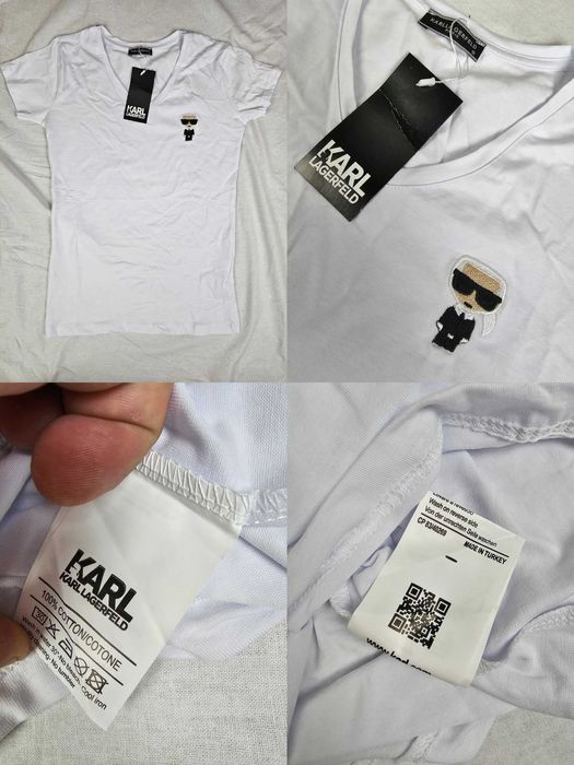 Koszulka damska Karl Lagerfeld w serek Guess shirt polo nowość