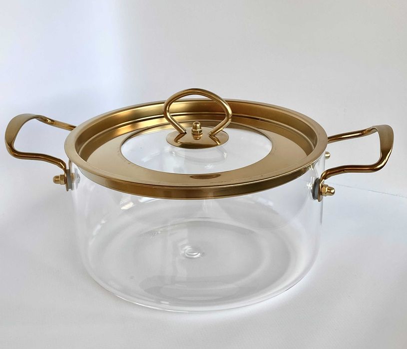 Каструля з боросилікатного скла, 2,5 л (золотого кольору)