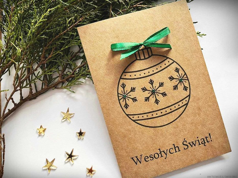 Bożonarodzeniowe kartki ręcznie zdobione