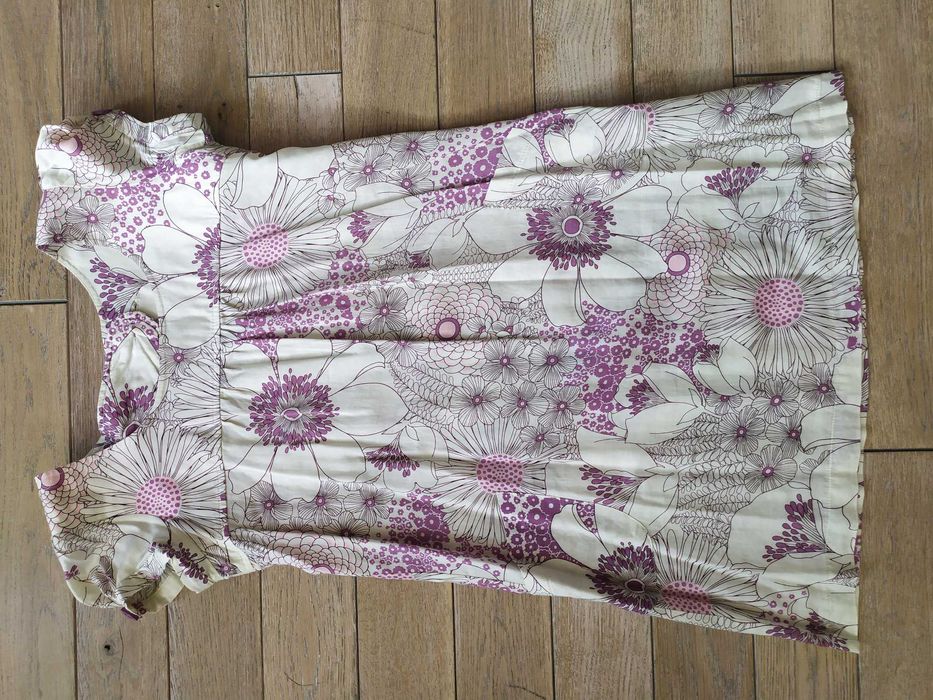 Sukienka boho tunika w kwiatki M krótki rękaw New Look