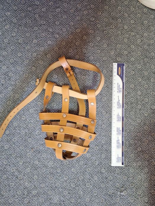 Açaime para cão grande em pele