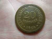 Moeda 20 Centavos 1924  '2 Aberto' na Data