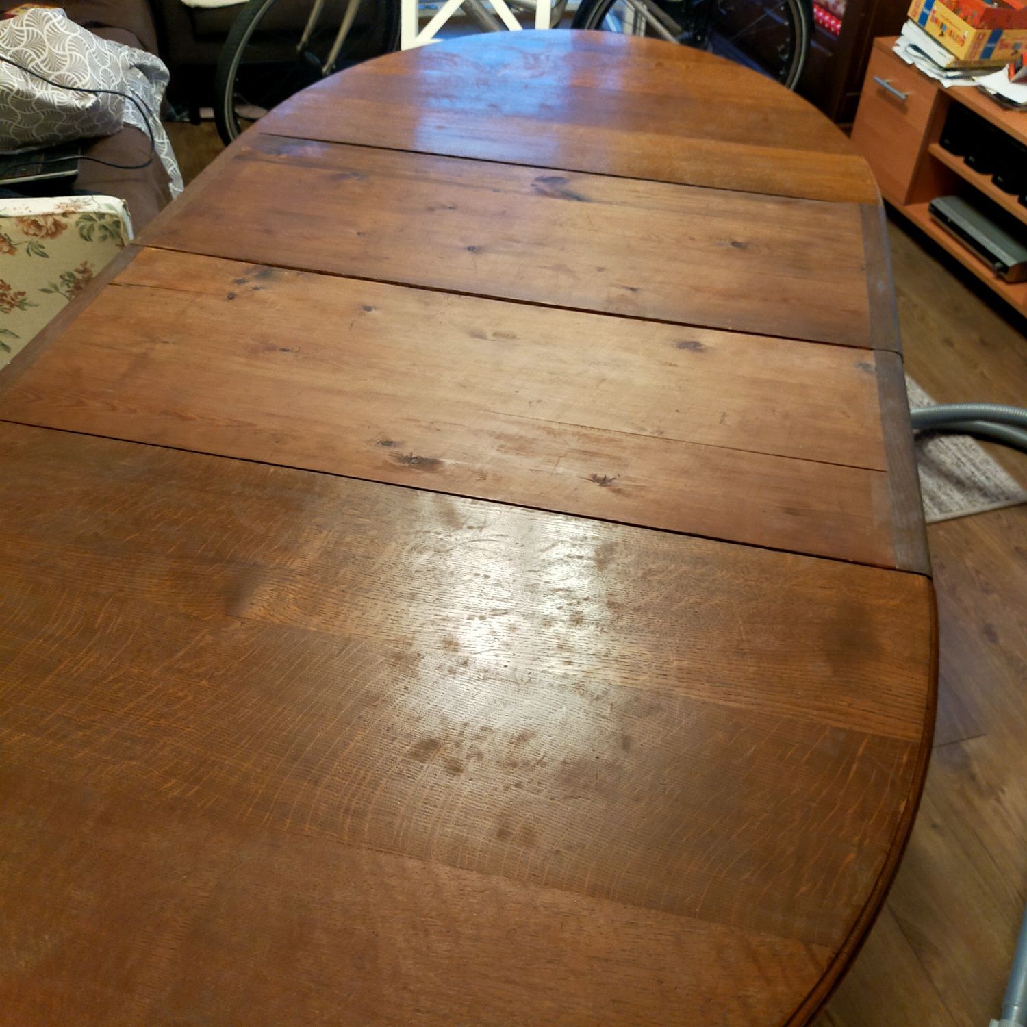 Dębowy stół z litego drewna, duży stół