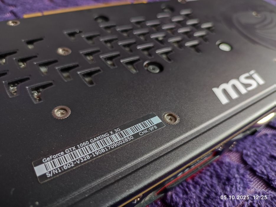 Відеокарта MSI GeForce GTX 1060 GAMING X 3G