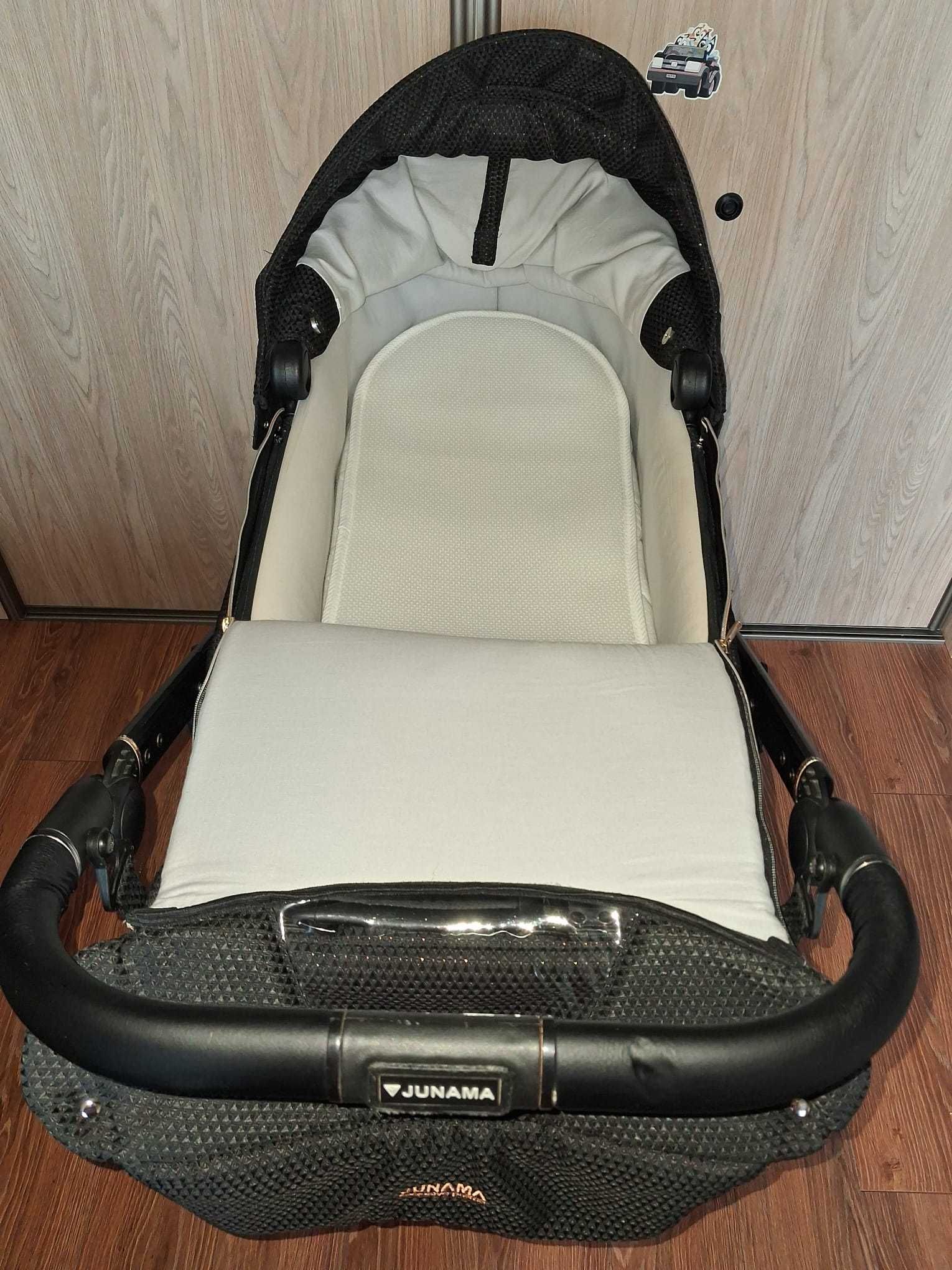 Wózek Junama Diamond Mirror Satin 2w1 + GRATISY (materac, fotelik itd)