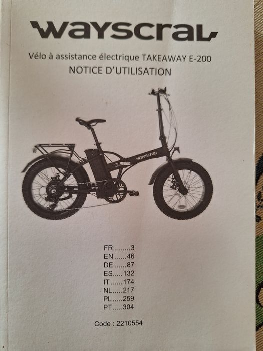 Bicicleta Elétrica Dobrável WAYSCRAL TAKEAWAY E-200